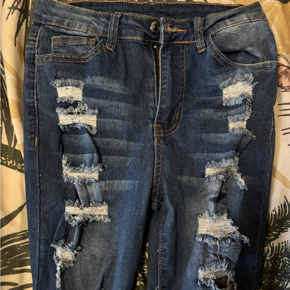 Distressed Blue Women's Jeans